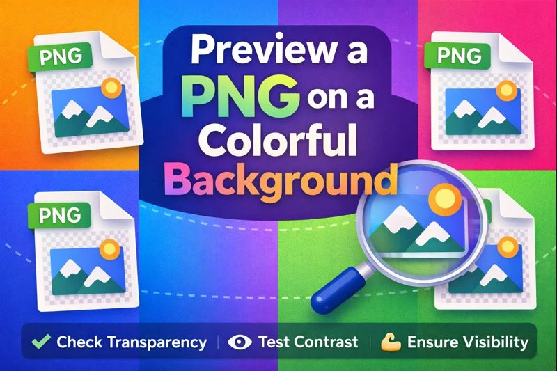 Preview a PNG on a Colorful Background